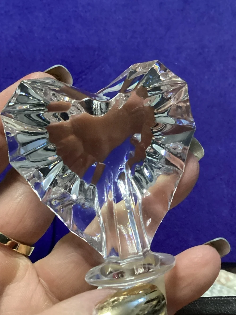 Vintage Mikasa Lead Crystal Heart Bottle Stopper - Never Used - Excellent Cond.